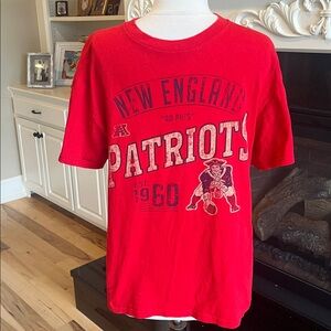 New England Patriots Red Cotton T Shirt Short Sleeve Mens Medium